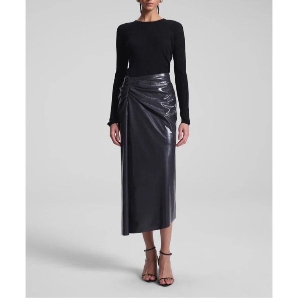 A.L.C. Tessa Faux Leather Skirt in Smoke Size 12 NWT